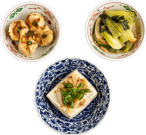 焼売、おひたし、冷奴